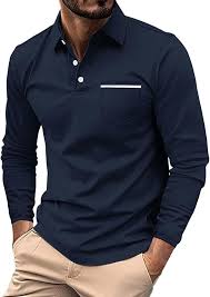 Polo de Golf de Manga Larga para Hombre