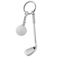 Llavero Temático de Golf: Pelota y Palo Metálico