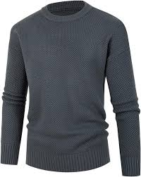 Jersey de Punto para Hombre - Suéter de Cuello Redondo
