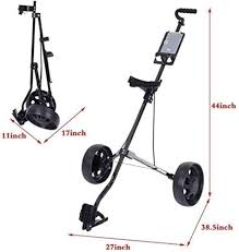 Carrito de Golf Plegable ZAANU con 2 Ruedas