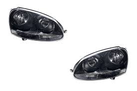 Juego de Faros Cromados/Negros para Volkswagen Golf 5 V