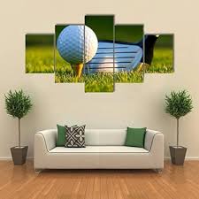 Set de Cuadros de Golf en Lienzo 5 Piezas con Marco