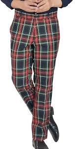 Pantalones de Tweed Tartán Rojo para Hombre