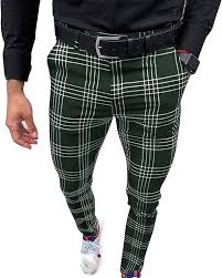 Pantalones de Golf de Cuadros SIYAN para Hombre