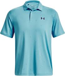 Polo Estampado UA Playoff 3.0 - Azul Glaciar/Carambola