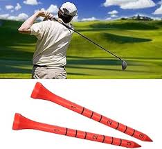 Tees de Golf de Madera de Bambú Rojo - Pack de 100