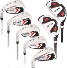 Set de Hierros Ram Golf Accubar para Zurdos: 6-7-8-9-PW-SW con Hybridos
