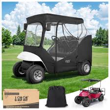 Funda de Carrito de Golf EZGO TXT RXV para 2 Pasajeros con Ventanas Transparentes